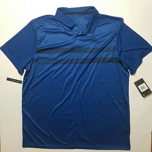 Nike Dri Fit Blue Stripe Polo Mens